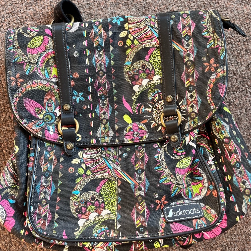 Sakroots Black Multicolor Backpack